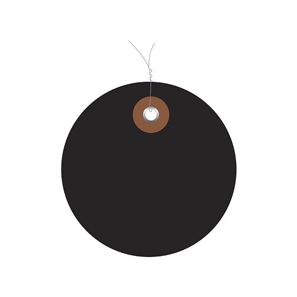 Bsc Preferred 2'' Black Plastic Circle Tags - Pre-Wired, 100PK BUY00019771 - main